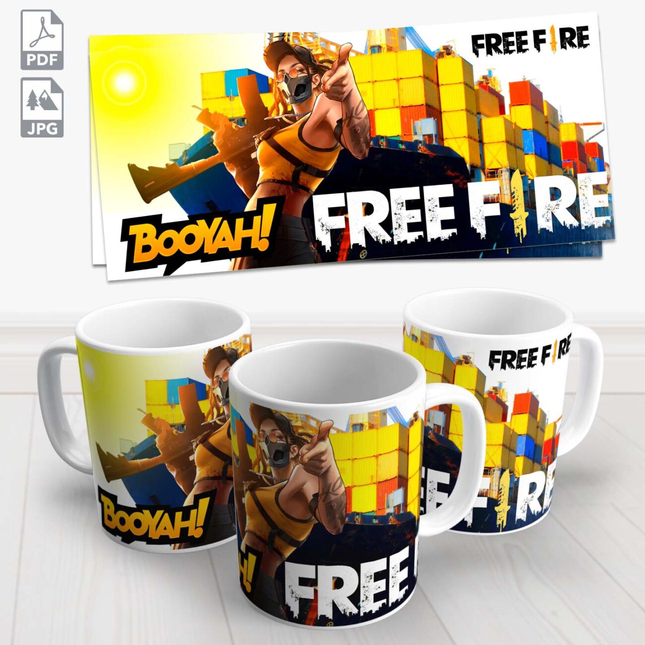 caneca free fire 6