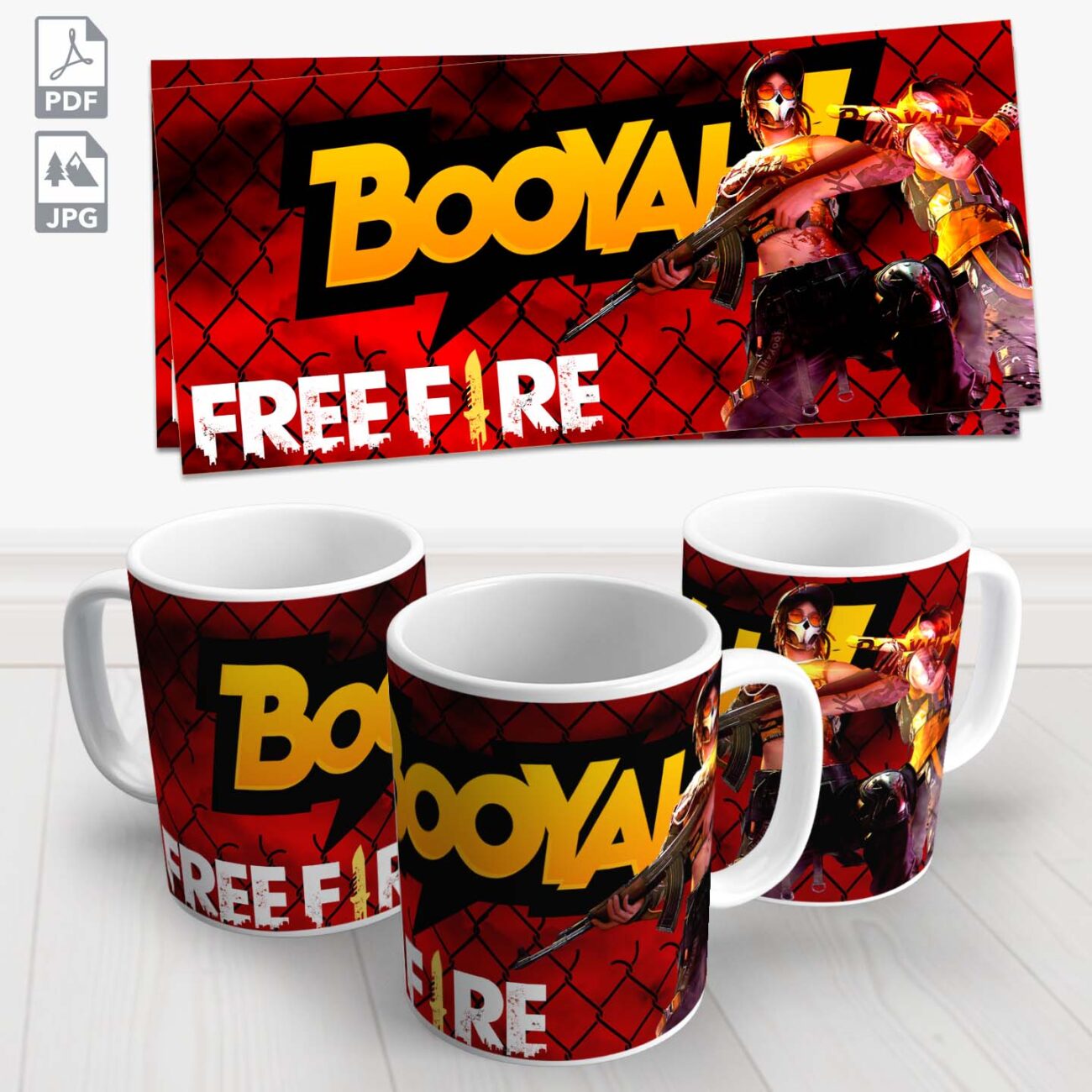 caneca free fire 7