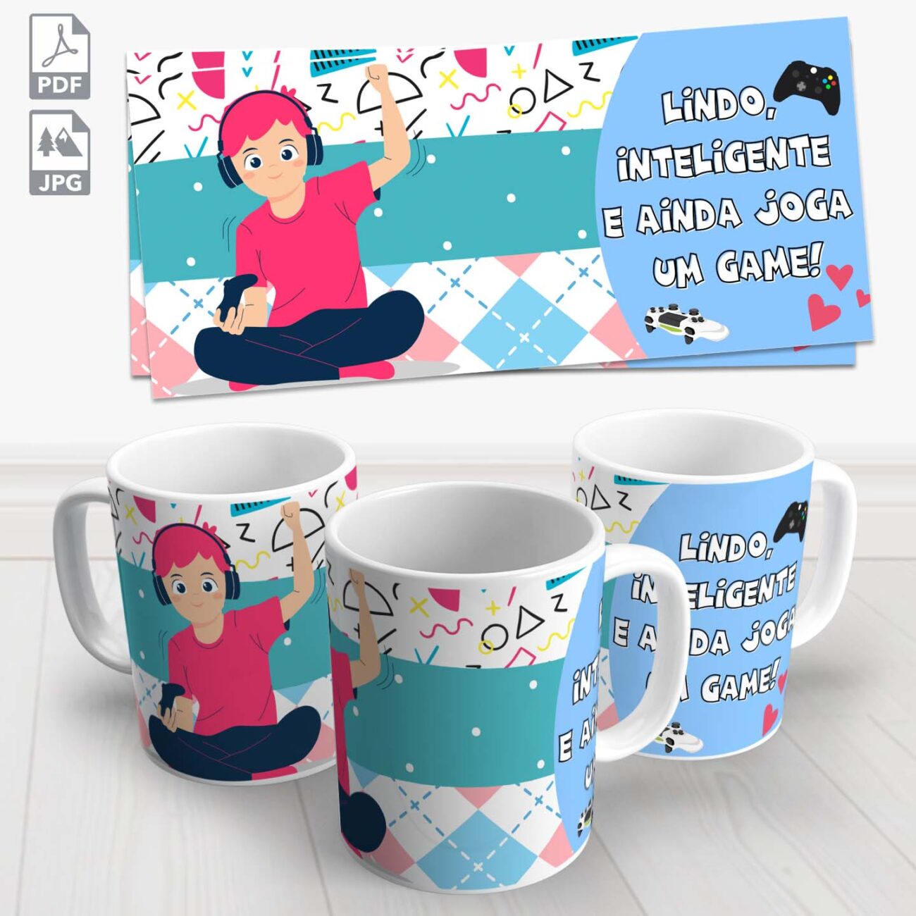 caneca gamer tambem ama 2