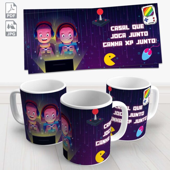 caneca gamer tambem ama