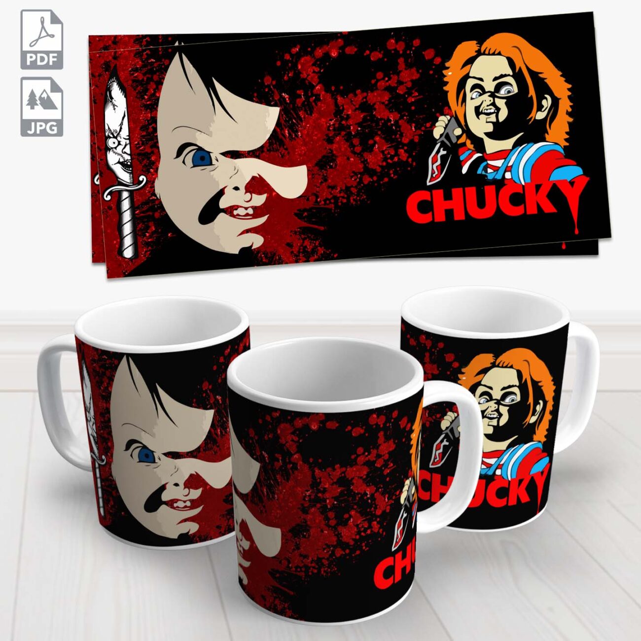 caneca halloween chucky