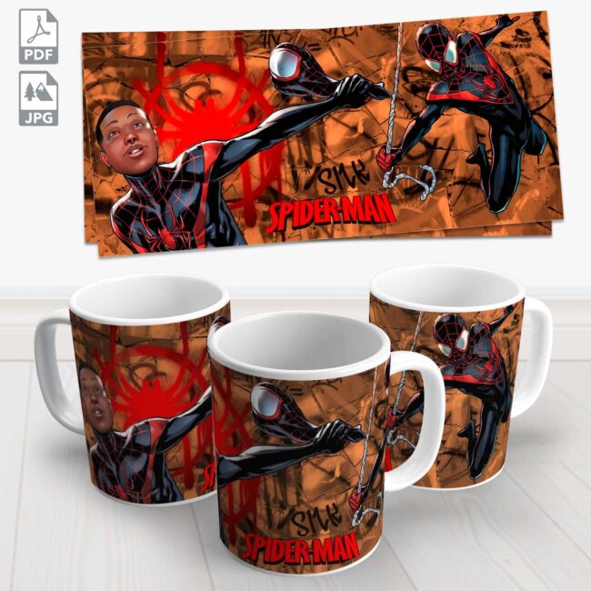 caneca homem aranha black heroes