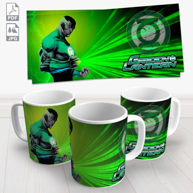 caneca lanterna verde black heroes 1