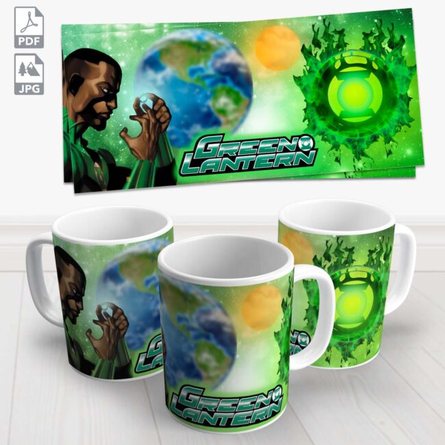 caneca lanterna verde black heroes