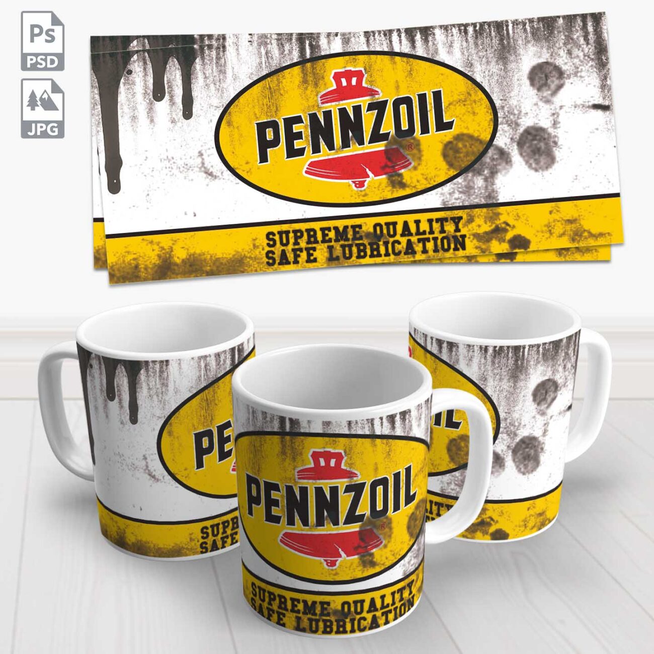 caneca lata de oleo pennzoil