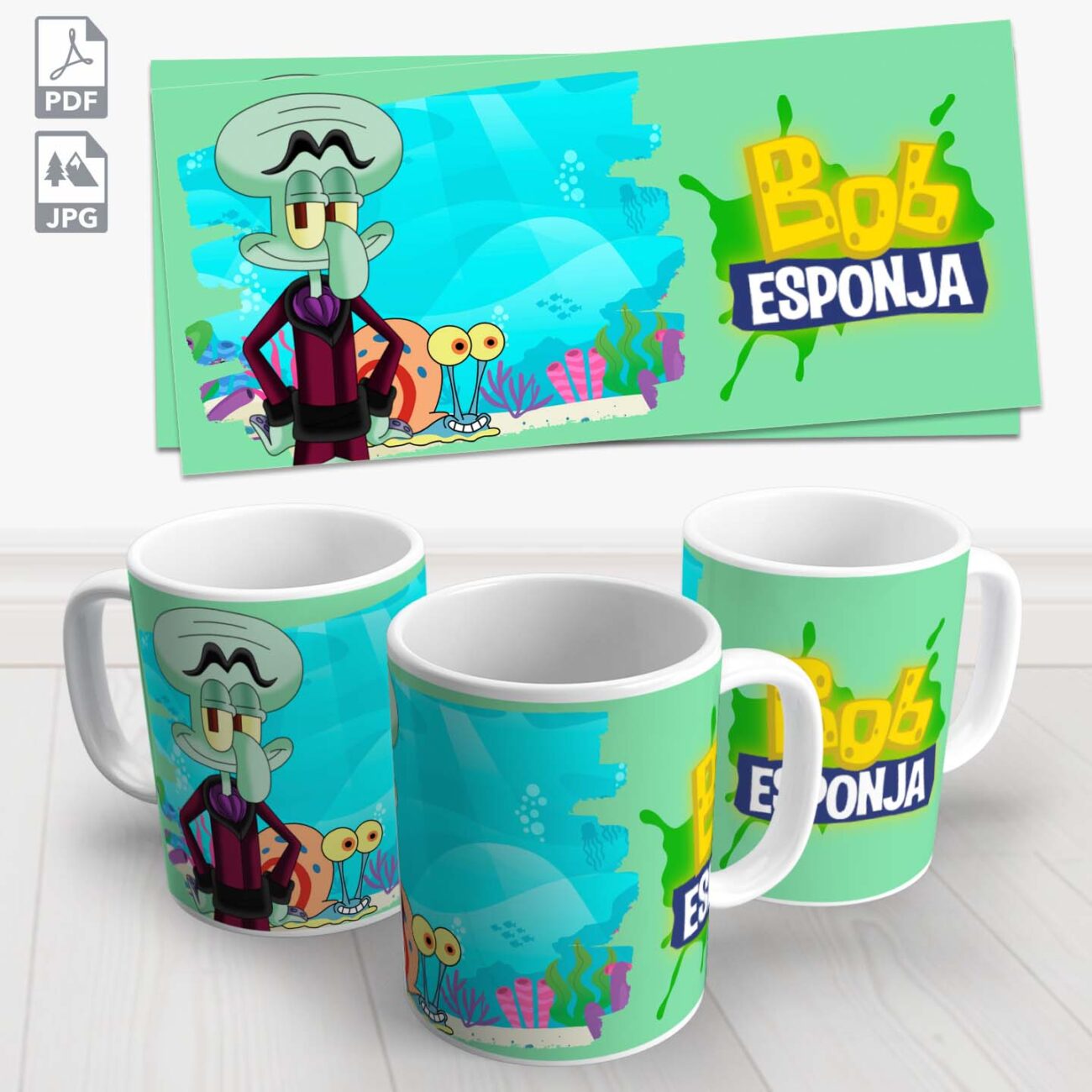 caneca lula molusco bob esponja