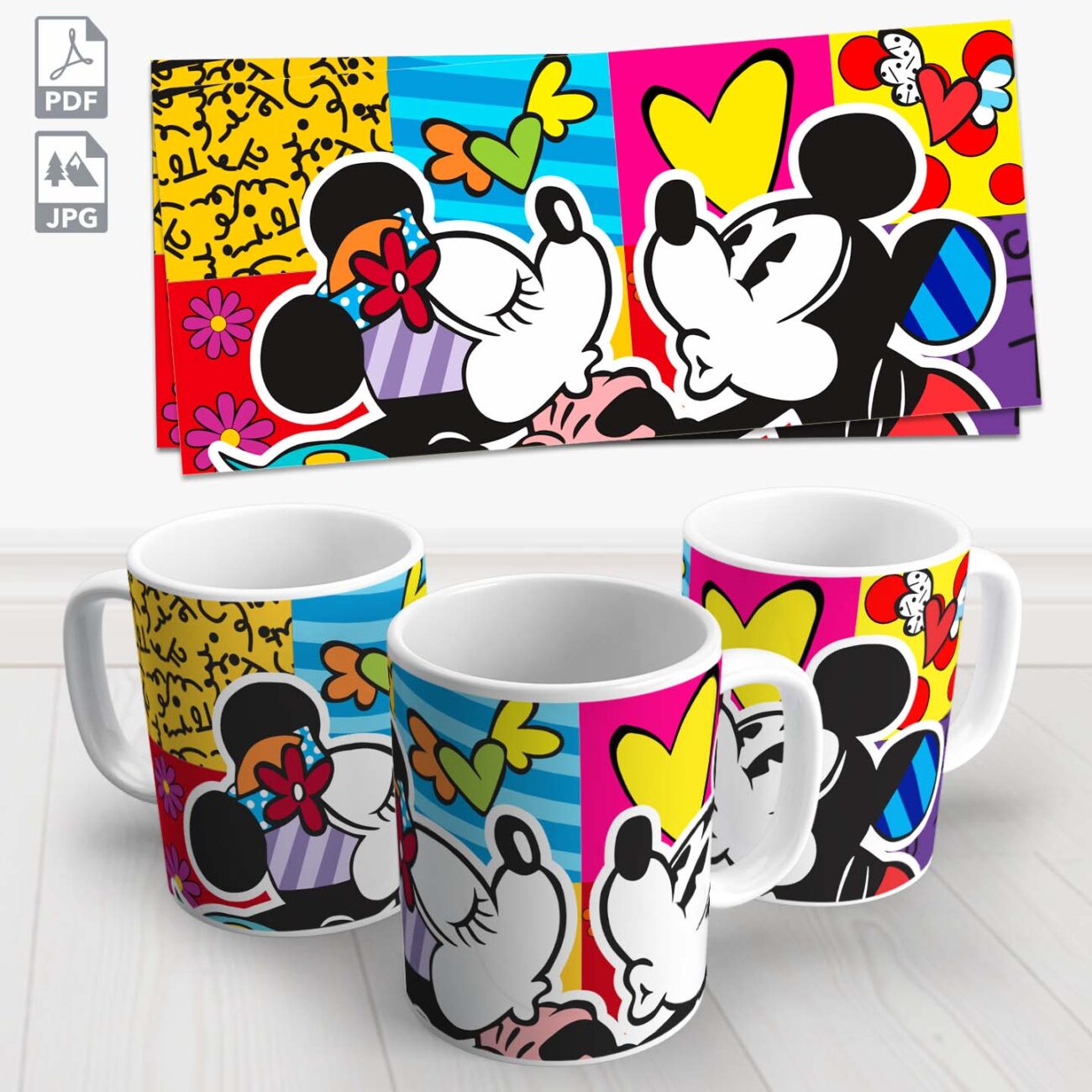 caneca mickey e minnie colorida