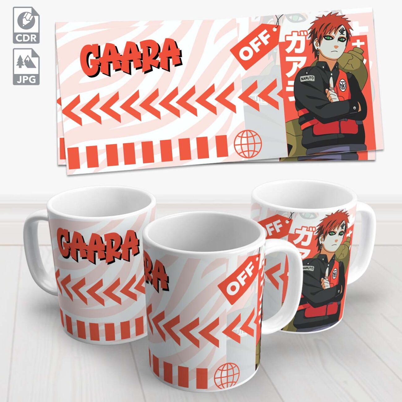 caneca naruto drip gaara