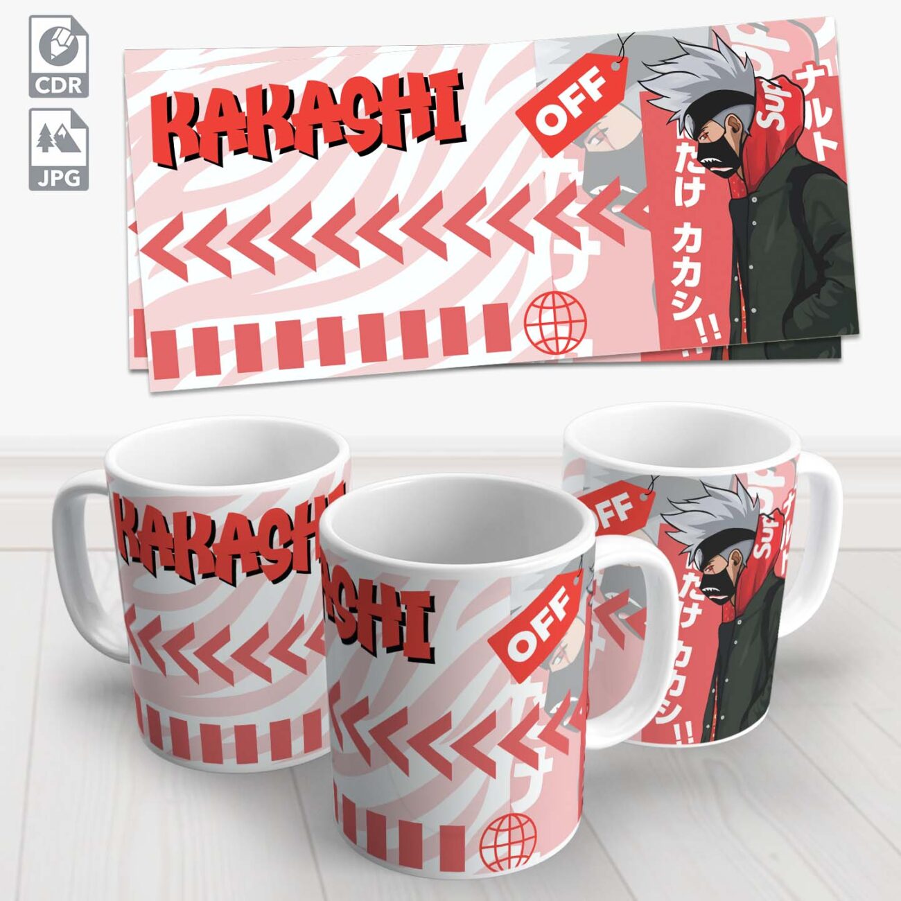 caneca naruto drip kakashi