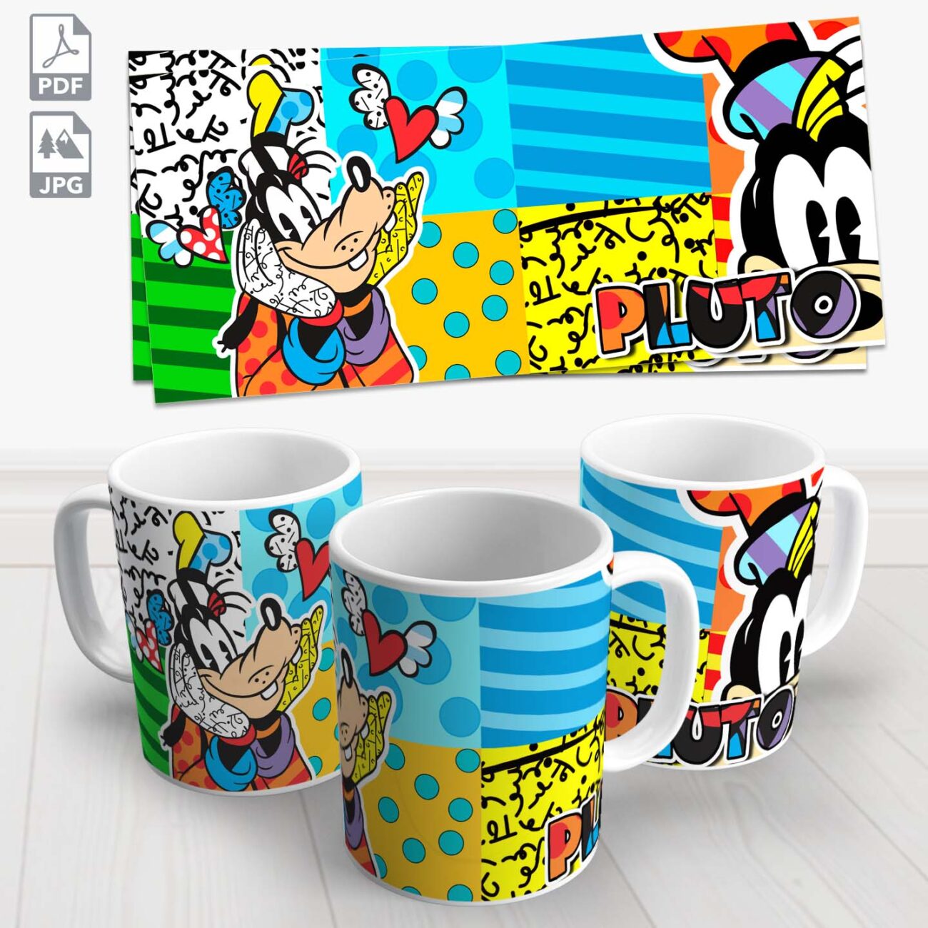 caneca pateta colorida