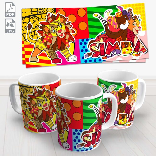 caneca simba colorida