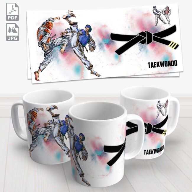 caneca taekwondo artes marciais