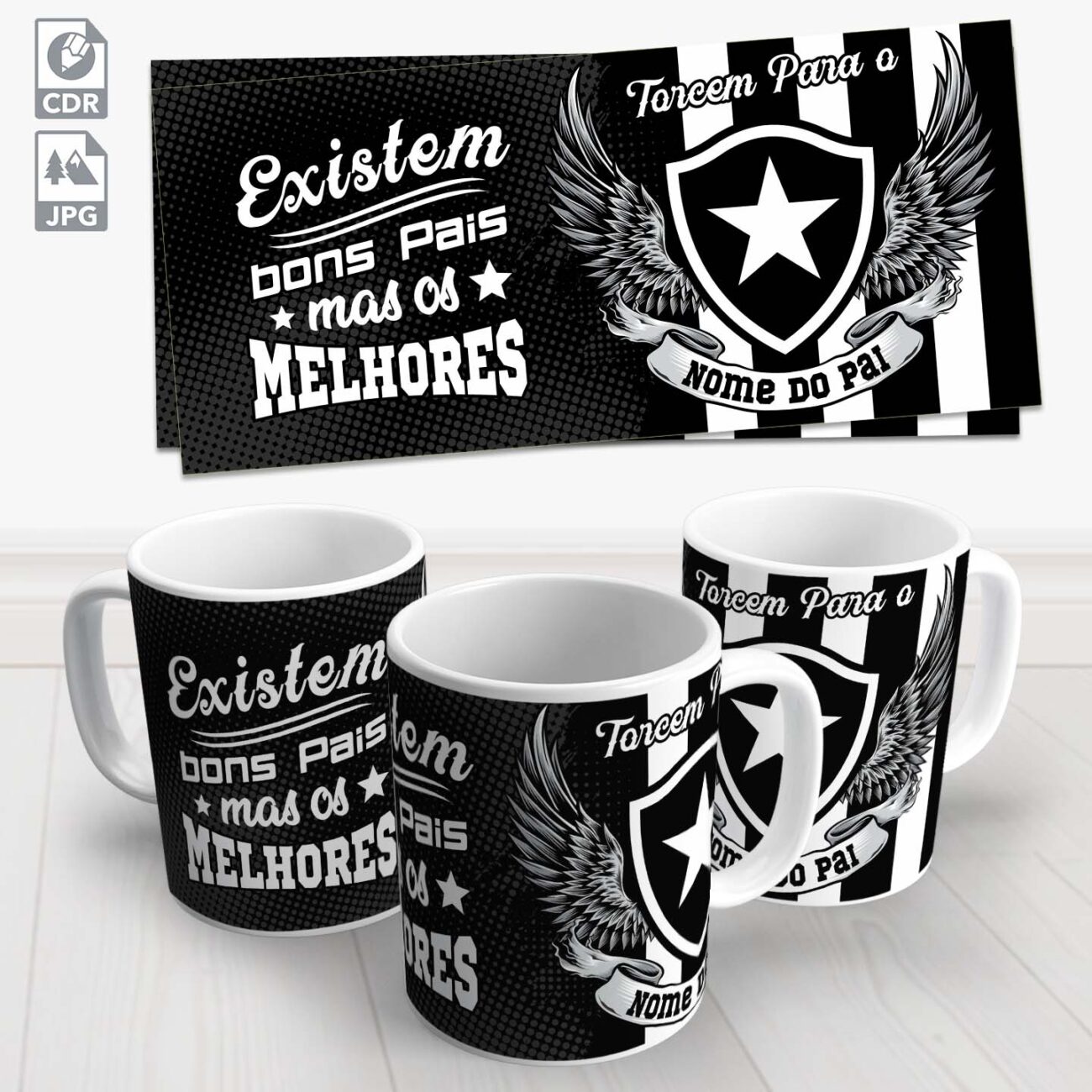 caneca dia dos pais bota fogo